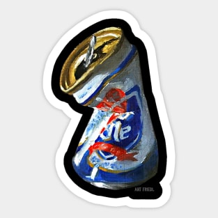 Old Crushed Beer Can Style Sticker